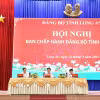 Ban Chấp hành Đảng bộ tỉnh Long An khóa XI tổ chức hội nghị thông qua dự thảo Đề án sắp xếp, tổ chức lại đơn vị hành chính cấp xã và Đề án hợp nhất đơn vị hành chính tỉnh Tây Ninh và tỉnh Long An. (Ảnh: TTXVN phát)