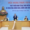 Thủ tướng Phạm Minh Chính chủ trì Hội nghị trực tuyến về kinh tế bạc trên thế giới và thích ứng chính sách, chiến lược của Việt Nam. (Ảnh: Dương Giang/TTXVN)