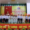 Ban Chấp hành Đảng bộ xã Thuận An nhiệm kỳ 2025-2030 ra mắt Đại hội. (Ảnh: Phạm Minh Tuấn/TTXVN)