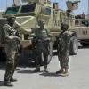 Binh sỹ Liên minh châu Phi gác tại Mogadishu, Somalia. (Ảnh: AFP/TTXVN)