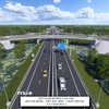 Phối cảnh đường Vành đai 4 Tp. Hồ Chí Minh có chiều dài 48km đoạn qua tỉnh Bình Dương. (Ảnh: TTXVN phát)