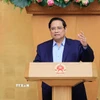 Thủ tướng Phạm Minh Chính chủ trì phiên họp Chính phủ thường kỳ tháng 2. (Ảnh: Dương Giang/TTXVN)