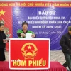 Cử tri ở bản Phồng, xã Tam Thái, tỉnh Nghệ An, bỏ phiếu sớm. (Ảnh: Trịnh Duy Hưng/ TTXVN)