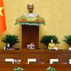 Phó Chủ tịch Quốc hội Nguyễn Thị Thanh điều hành phiên họp chiều 8/4. (Ảnh: Doãn Tấn/TTXVN)