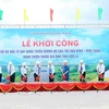 Đại biểu thực hiện nghi thức khởi công dự án đầu tư xây dựng tuyến đường bộ cao tốc Hòa Bình-Mộc Châu, đoạn tuyến thuộc địa bàn tỉnh Sơn La. (Ảnh: Quang Quyết/TTXVN)