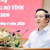 Bí thư Tỉnh ủy, Chủ tịch Ủy ban Nhân dân tỉnh Hưng Yên Phạm Quang Ngọc phát biểu. (Ảnh: Thế Duyệt/TTXVN)