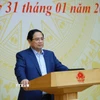 Thủ tướng Phạm Minh Chính chủ trì Phiên họp lần thứ tư của Ban Chỉ đạo quốc gia triển khai Nghị quyết số 68-NQ/TW của Bộ Chính trị về phát triển kinh tế tư nhân. (Ảnh: Dương Giang/TTXVN)
