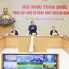 Thủ tướng Phạm Minh Chính chủ trì Hội nghị trực tuyến toàn quốc thúc đẩy đầu tư công năm 2025 và năm 2026. (Ảnh: Dương Giang/TTXVN)