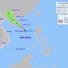 Hình ảnh vị trí và đường đi của áp thấp nhiệt đới. (Nguồn: Trung tâm Khí tượng Thủy văn Quốc gia)