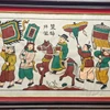 Tranh Đông Hồ "Vinh quy bái tổ". (Ảnh: Thanh Thương/TTXVN)
