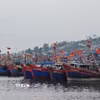 Một góc khu neo đậu tàu thuyền tại cảng cá. (Ảnh: Hoa Mai/TTXVN)