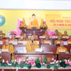 Các chư Tôn đức giáo phẩm lãnh đạo Hội đồng Chứng minh, Hội đồng Trị sự Giáo hội Phật giáo Việt Nam dự Hội nghị thường niên Hội đồng Trị sự kỳ V, khóa IX (2022-2027) tổng kết công tác Phật sự năm 2025 và triển khai nhiệm vụ trọng tâm năm 2026 tại Thành phố Hồ Chí Minh. (Ảnh: Xuân Khu/TTXVN)