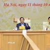 Thủ tướng Phạm Minh Chính chủ trì phiên họp về phát triển nhà ở xã hội. (Ảnh: Dương Giang/TTXVN)