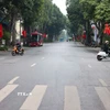 Tuyến phố Bà Triệu thông thoáng hơn nhiều những ngày thường trong năm. (Ảnh: Thanh Tùng/TTXVN)