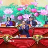 Đoàn Chủ tịch điều hành Đại hội đại biểu Đảng bộ Chính phủ lần thứ I, nhiệm kỳ 2025-2030. (Ảnh: Dương Giang/TTXVN)