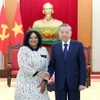 Tổng Bí thư Tô Lâm tiếp bà Nomvula Mokonyane, Phó Tổng thư ký thứ nhất Đảng Đại hội Dân tộc Phi (ANC), Nam Phi. (Ảnh: Thống Nhất/TTXVN)