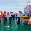 Lễ tưởng niệm các cán bộ, chiến sỹ hy sinh vì sự nghiệp bảo vệ chủ quyền biển đảo. (Ảnh: TTXVN phát)