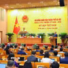 Quang cảnh phiên khai mạc Kỳ họp thứ năm, Hội đồng Nhân dân thành phố Hà Nội khóa XVII. (Ảnh: Trung Nguyên/TTXVN)