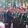 Tổng Bí thư Tô Lâm tới dự buổi lễ Kỷ niệm 80 năm Ngày truyền thống Bộ Tổng Tham mưu Quân đội Nhân dân Việt Nam (Ảnh: Trọng Đức/TTXVN)