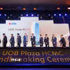 Nghi thức khởi công xây dựng tòa nhà trụ sở UOB Plaza Thành phố Hồ Chí Minh. (Ảnh: Hứa Chung/TTXVN)