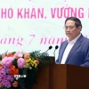 Thủ tướng Phạm Minh Chính phát biểu chỉ đạo. (Ảnh: Dương Giang/TTXVN)