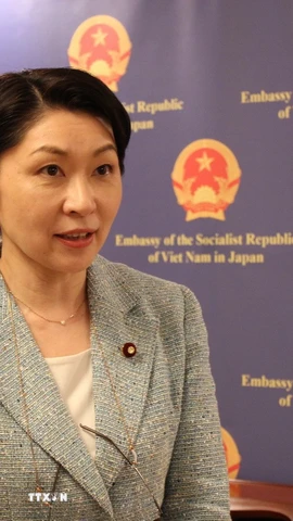 Chủ tịch Liên minh nghị sỹ hữu nghị Nhật Bản-Việt Nam, Hạ nghị sỹ Obuchi Yuko. (Ảnh: Phạm Tuân/TTXVN)