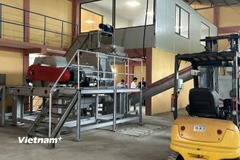 Khu vực Trạm trung chuyển xử lý rác hữu cơ Phú Minh. (Ảnh: PV/Vietnam+)
