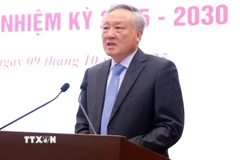 Phó Thủ tướng Thường trực Nguyễn Hòa Bình chia sẻ tại Họp báo về công tác chuẩn bị, tổ chức Đại hội đại biểu Đảng bộ Chính phủ lần thứ I, nhiệm kỳ 2025 - 2030. (Nguồn ảnh: TTXVN)