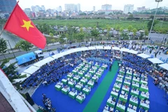 Lễ phát động Toàn dân tham gia bảo vệ môi trường vì một Việt Nam sáng-xanh-sạch-đẹp. (Ảnh: Tùng Đinh)