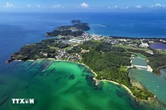 Đảo Cô Tô lớn nhìn từ trên cao. (Ảnh: Đức Hiếu/TTXVN)