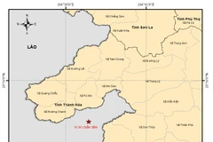 Động đất xảy ra tại khu vực tỉnh Houaphan (Lào) - cách biên giới Việt Nam ở tỉnh Thanh Hóa khoảng 5km. (Nguồn: Viện Các khoa học Trái đất)