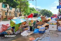 Tổng lượng chất thải rắn sinh hoạt của Hà Nội và Thành phố Hồ Chí Minh, chiếm khoảng 23% lượng rác thải của cả nước. (Ảnh: Hùng Võ/Vietnam+)