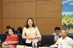 Đại biểu Hoàng Thị Thu Trang, Đoàn Đại biểu Quốc hội tỉnh Nghệ An. (Ảnh: PV/Vietnam+)