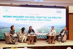 Ông Trần Trung Mỹ (áo trắng) chia sẻ tại Tọa đàm Nông nghiệp Hà Nội: Hợp tác và đầu tư để phát triển bền vững.