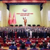 Ban Chấp hành Trung ương Đảng Cộng sản Việt Nam khóa XIV ra mắt Đại hội. (Ảnh: TTXVN)