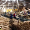 Công ty TNHH Đức Toàn Bình Định ở Khu kinh tế Nhơn Hội, Gia Lai, xuất khẩu các sản phẩm đồ gỗ ngoại thất, sang thị trường Châu Âu. (Ảnh: Vũ Sinh/TTXVN)