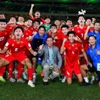Niềm vui của thành viên U23 Việt Nam sau chiến thắng. (Nguồn: AFC)