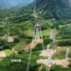 Đường điện thuộc dự án đường dây 500kV Monsoon – Thạnh Mỹ (đoạn trên lãnh thổ Việt Nam). (Ảnh: TTXVN phát)