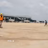 Sân đỗ tàu bay sân bay Long Thành đã cơ bản hoàn thành. (Ảnh: Công Phong/TTXVN)