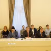 Phó Chủ nhiệm Ủy ban đối ngoại Saint Petersburg Vyacheslav Kalganov (giữa) tại Hội thảo. (Ảnh: Tâm Hằng/TTXVN)