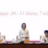 Phó Chủ tịch Quốc hội Nguyễn Thị Thanh chủ trì Phiên họp toàn thể lần thứ ba Ủy ban Văn hóa và Xã hội của Quốc hội. (Ảnh: Tuấn Anh/TTXVN)