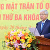 Chủ tịch Ủy ban Trung ương Mặt trận Tổ quốc Việt Nam Đỗ Văn Chiến phát biểu. (Ảnh: Minh Đức/TTXVN)