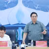 Thủ tướng Phạm Minh Chính làm việc với các bộ, ngành, địa phương và các đơn vị thi công Dự án Cảng hàng không Quốc tế Long Thành. (Ảnh: Dương Giang/TTXVN)