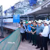 Thủ tướng Phạm Minh Chính kiểm tra công trường thi công Dự án Cảng hàng không Quốc tế Long Thành. (Ảnh: Dương Giang/TTXVN)