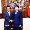 Chủ tịch nước Lương Cường tiếp nguyên Đại sứ đặc biệt Việt Nam-Nhật Bản Sugi Ryotaro. (Ảnh: Lâm Khánh/TTXVN)