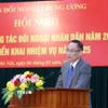 Ông Lê Hoài Trung, Bí thư Trung ương Đảng, Trưởng Ban Đối ngoại Trung ương chủ trì Hội nghị. (Ảnh: Phương Hoa/TTXVN)