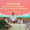 Phó Trưởng Ban Tổ chức Trung ương Đỗ Trọng Hưng phát biểu tại Hội nghị. (Ảnh: Nguyễn Chinh/TTXVN)