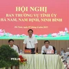 Phó Trưởng Ban Tổ chức Trung ương Đỗ Trọng Hưng phát biểu tại Hội nghị. (Ảnh: Nguyễn Chinh/TTXVN)