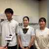 Ba Đại sứ hòa bình học sinh trung học tại Nagasaki. (Ảnh: Xuân Giao/Vietnam+)