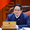 Thủ tướng Phạm Minh Chính chủ trì cuộc họp. (Ảnh: Dương Giang/TTXVN)